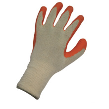 13G String Knit Liner Knit Wrist Orange Latex Work Glove